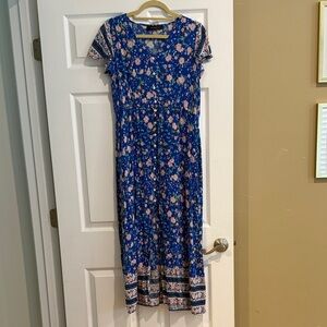 Floral Blue Maxi Dress